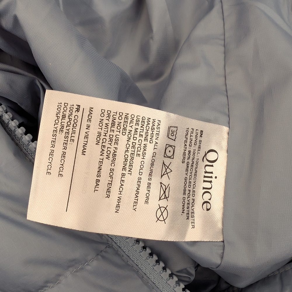Quince Women's Sky Blue Hooded Puffer Jacket - Picture 7 of 8